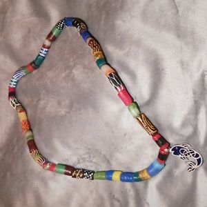 Glass beaded men's necklace